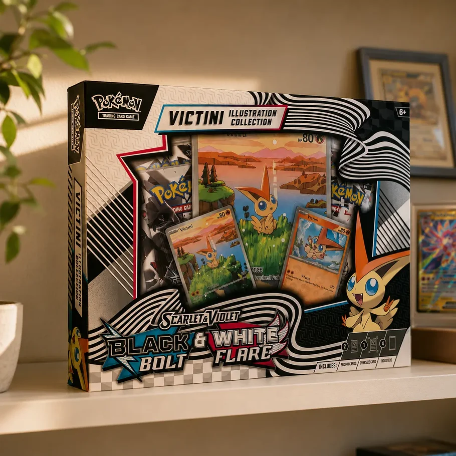 Buy Pokemon Black Bolt & White Flare - Victini Illustration Collection (SV10.5) | Poké TCG Collection 4 Buy Pokemon Black Bolt & White Flare - Victini Illustration Collection (SV10.5) | Poké TCG Collection - Image 4