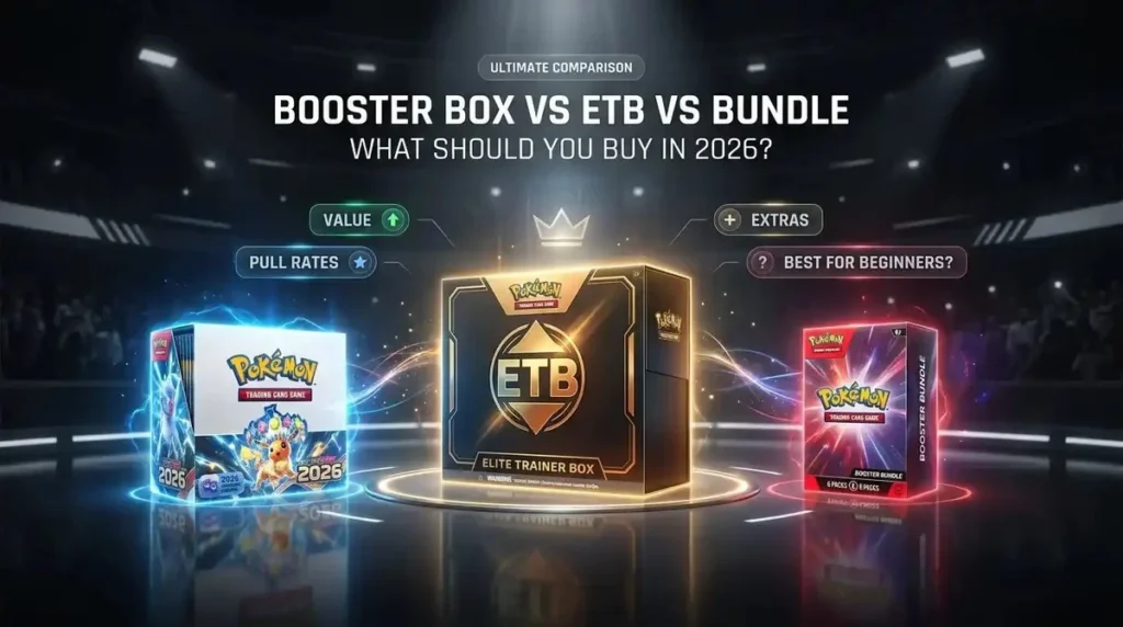 Pokémon Booster Box vs ETB vs Booster Bundle: Which Should You Buy? 1 Pokémon Booster Box vs ETB vs Booster Bundle